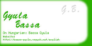 gyula bassa business card